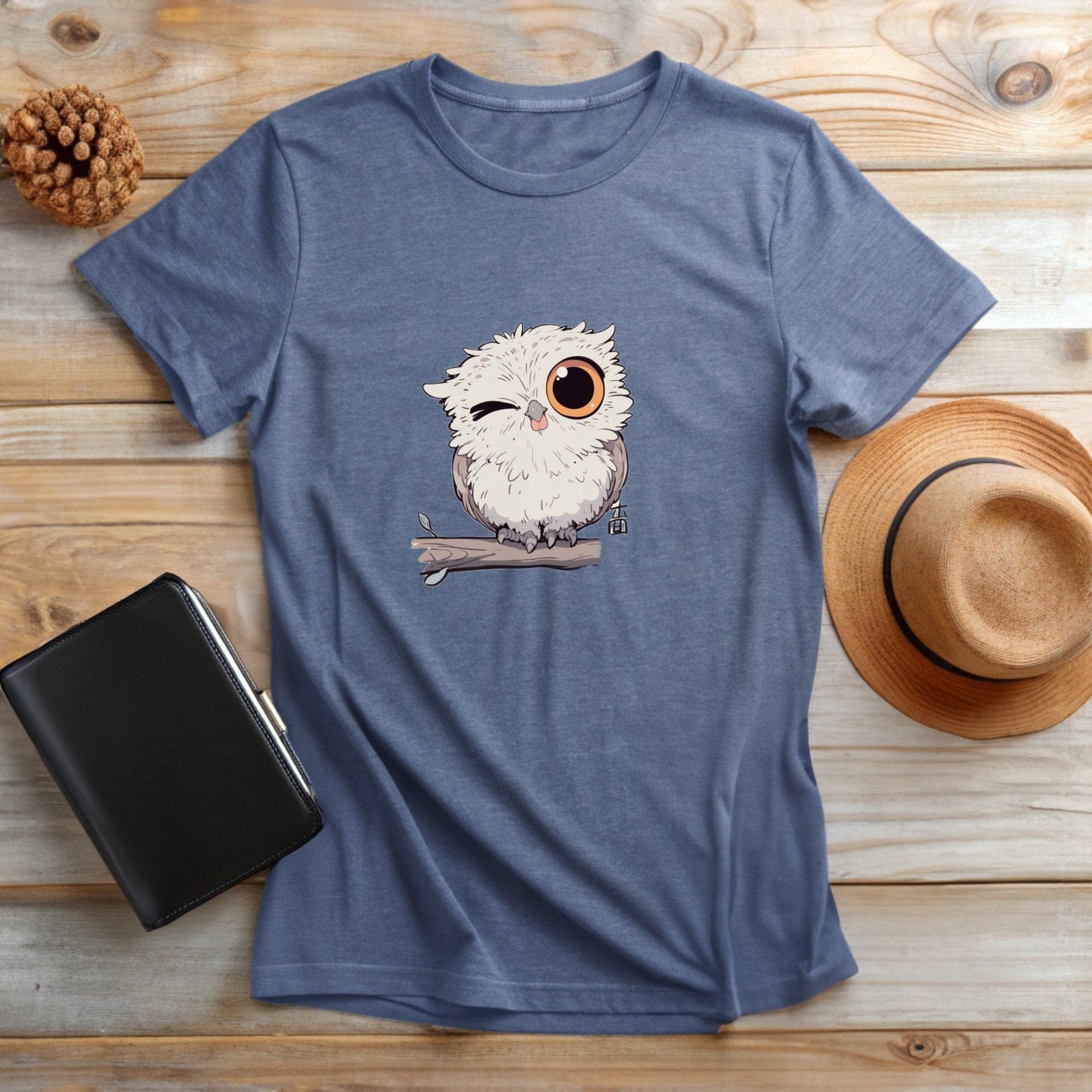 Cute Winking Kawaii-Owl T-Shirt