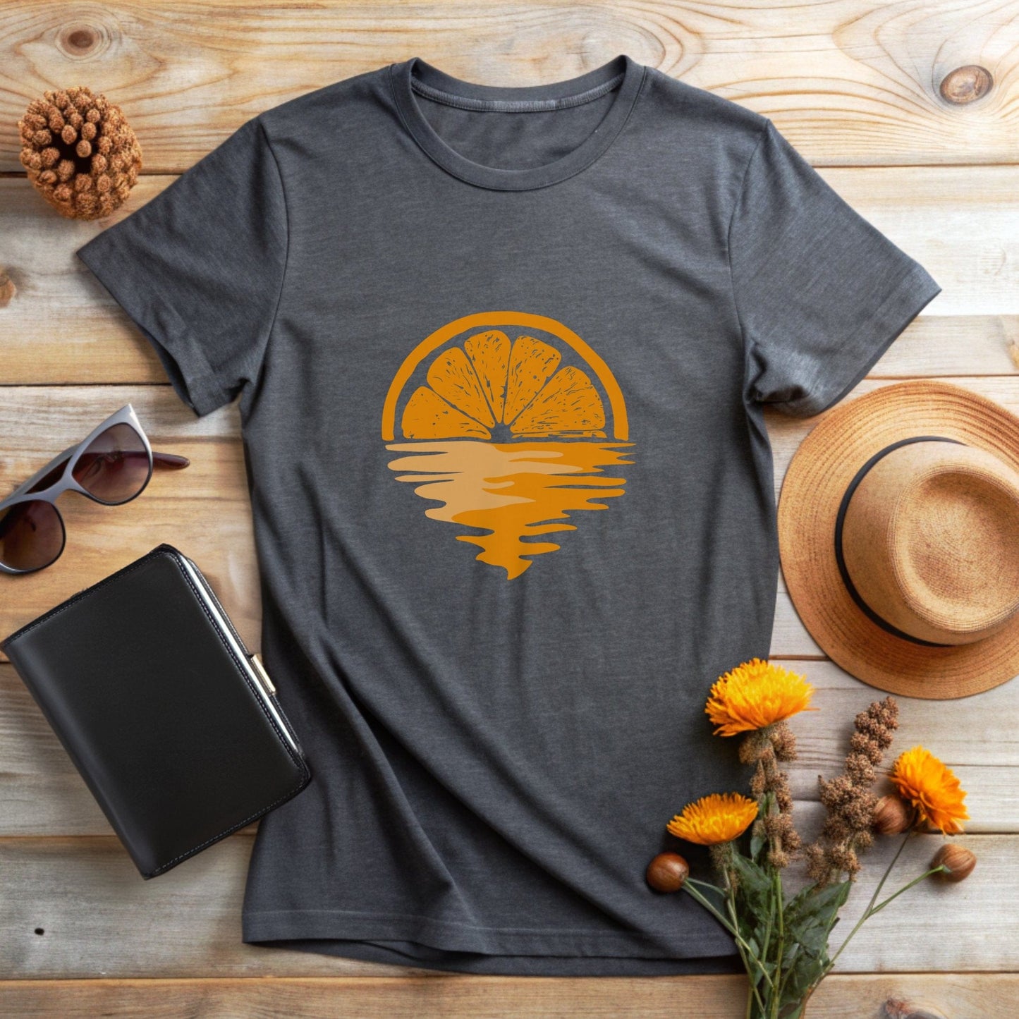 Relaxing Sunset Orange Fruit Graphic T-Shirt