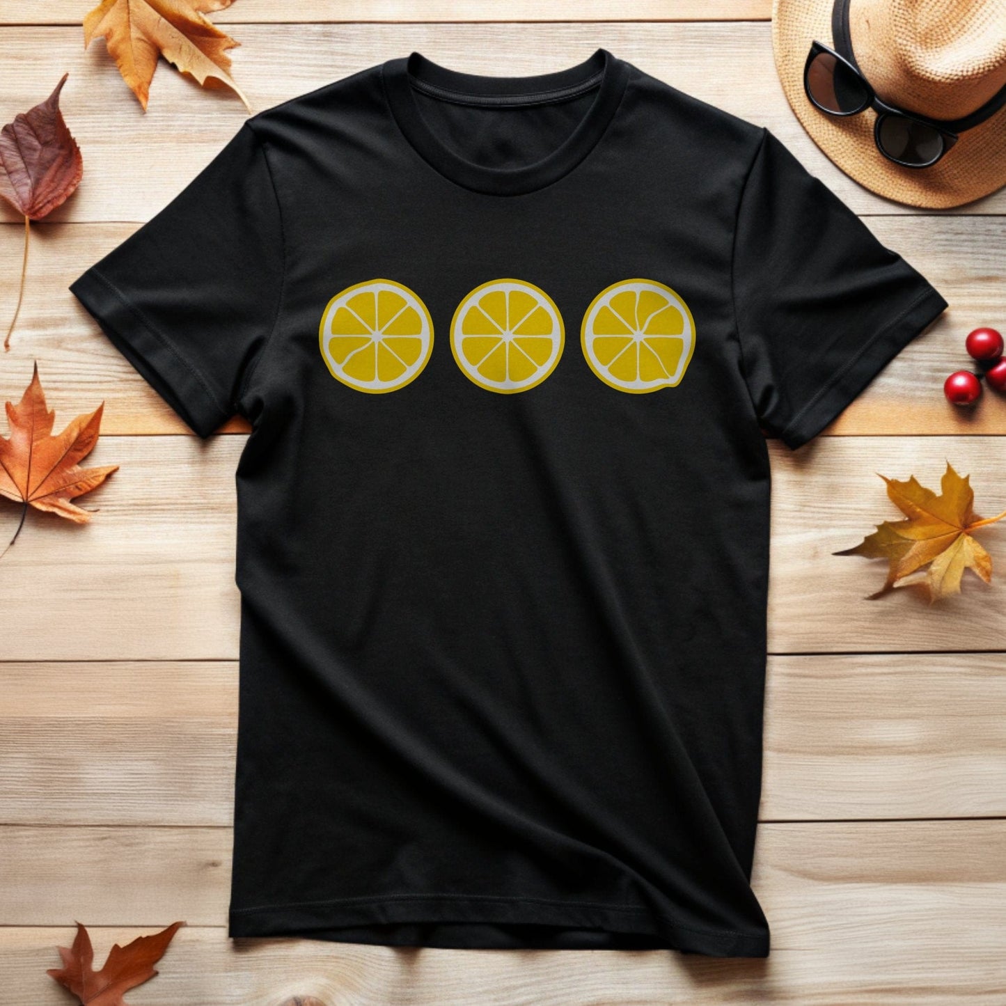 Lemon Slice Pattern Graphic T-Shirt