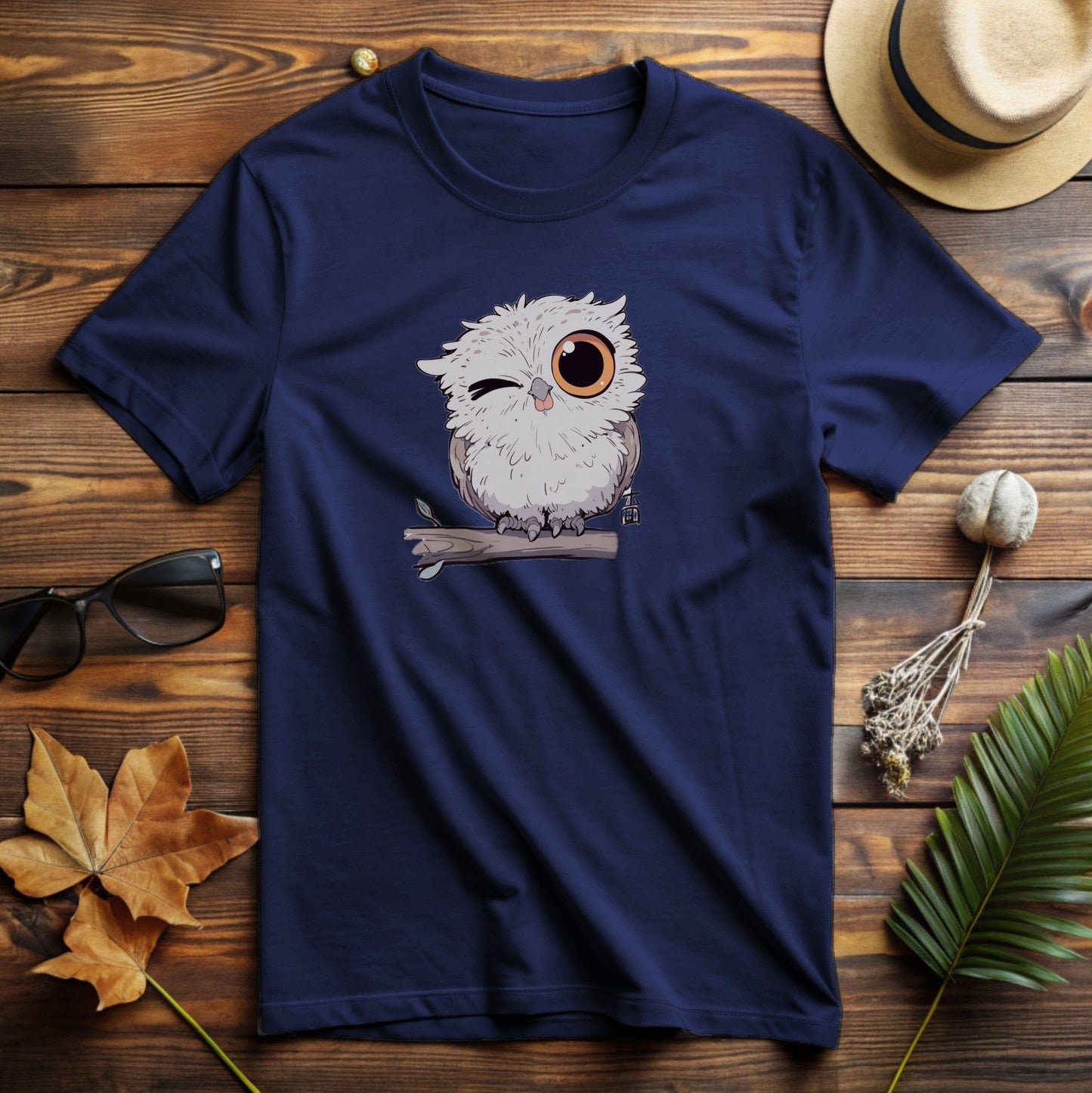 Cute Winking Kawaii-Owl T-Shirt