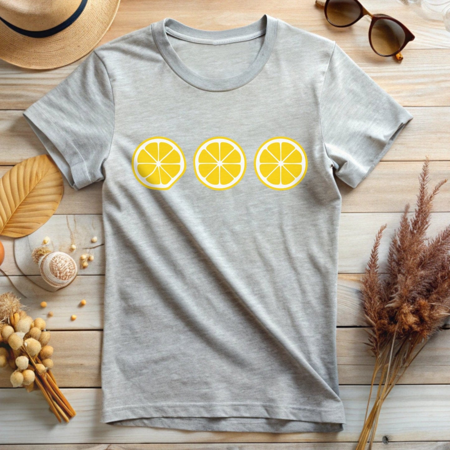 Lemon Slice Pattern Graphic T-Shirt