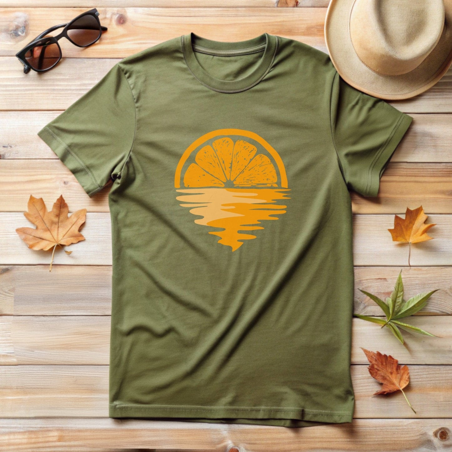 Relaxing Sunset Orange Fruit Graphic T-Shirt