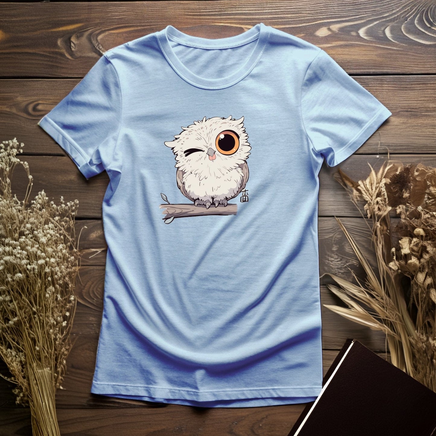 Cute Winking Kawaii-Owl T-Shirt