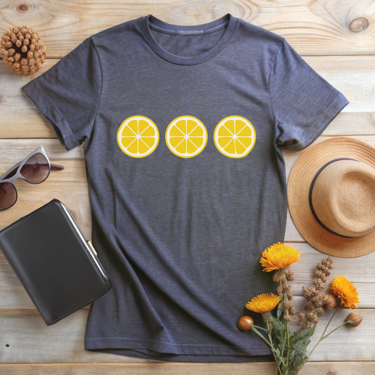 Lemon Slice Pattern Graphic T-Shirt