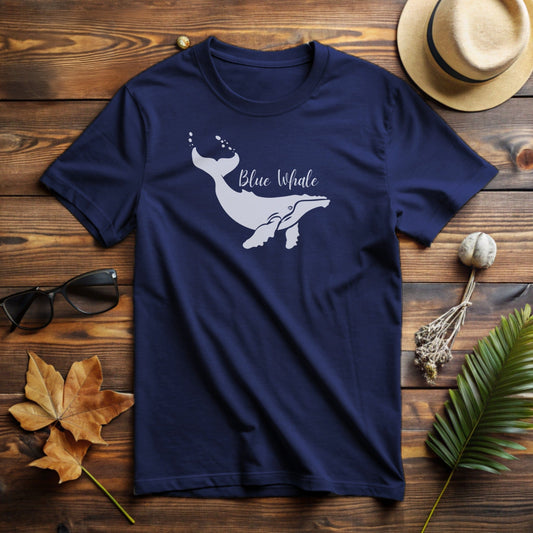 Blue Whale Graphic Design Stylish T-Shirt