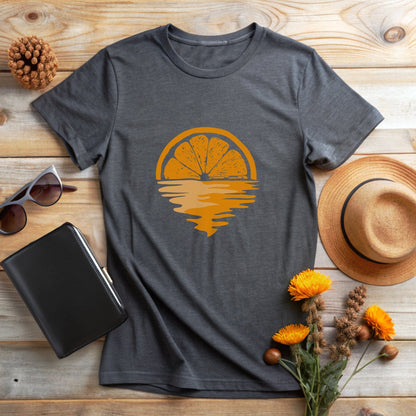 Relaxing Sunset Orange Fruit Graphic T-Shirt