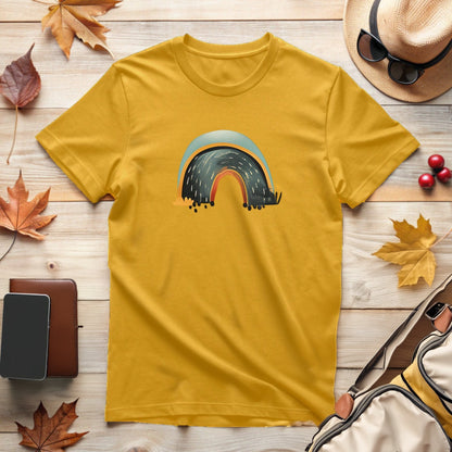 Retro Rainbow Road Graphic Print T-Shirt
