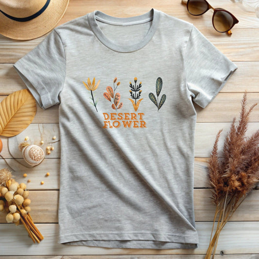 Artistic Desert Flower Design Graphic T-Shirt