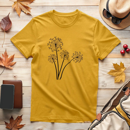 Botanical Dandelion Flower Graphic Design T-Shirt