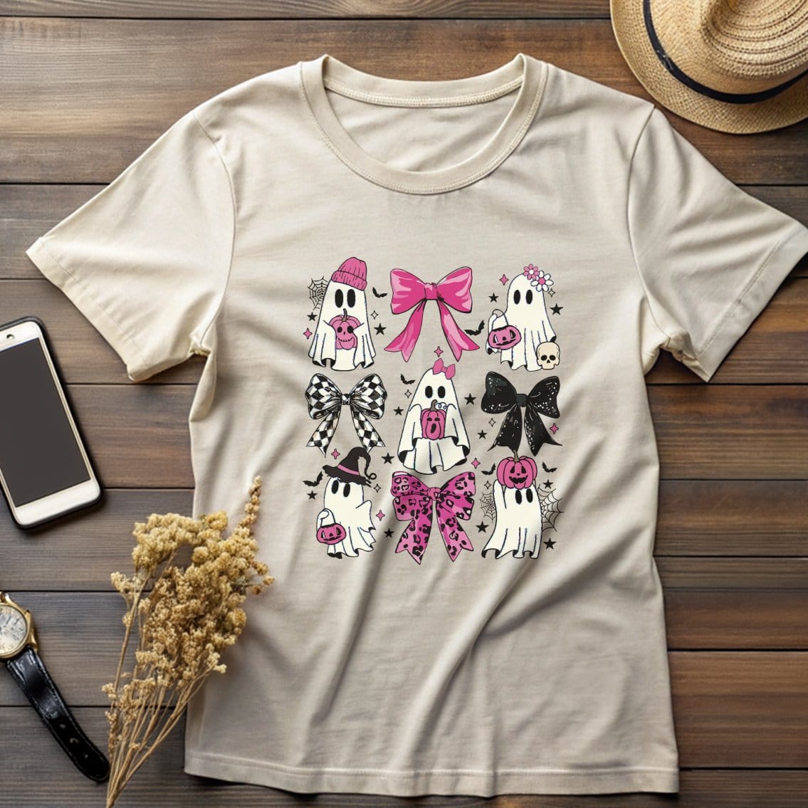 Bows and Pumpkins Ghosts T-Shirt