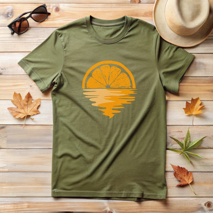 Relaxing Sunset Orange Fruit Graphic T-Shirt