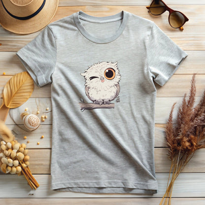 Cute Winking  Kawaii-Owl T-Shirt