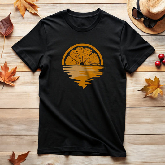 Relaxing Sunset Orange Fruit Graphic T-Shirt