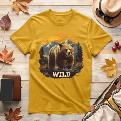 Wild Bear Adventure Mountain Scene T-Shirt