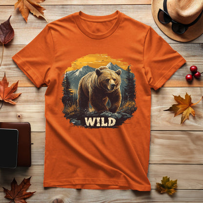 Wild Bear Adventure Mountain Scene T-Shirt