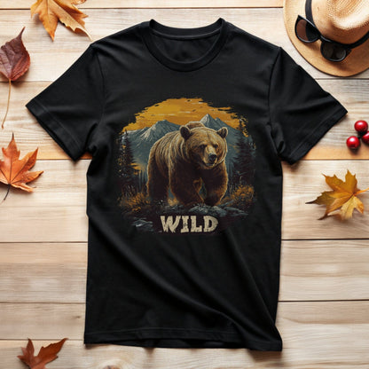 Wild Bear Adventure Mountain Scene T-Shirt