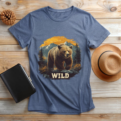 Wild Bear Adventure Mountain Scene T-Shirt