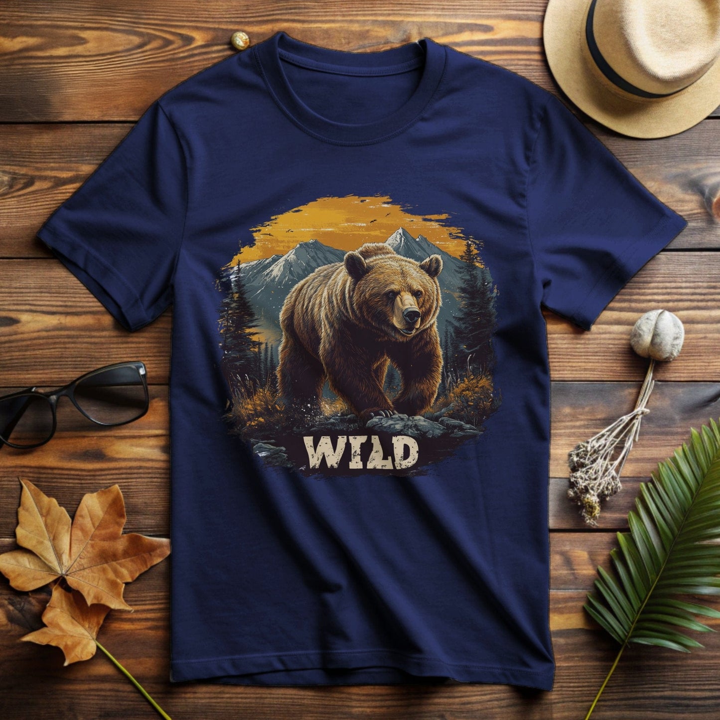 Wild Bear Adventure Mountain Scene T-Shirt