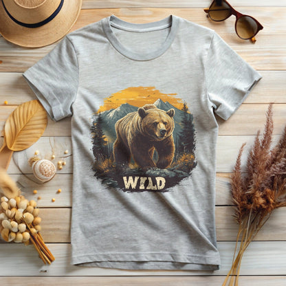 Wild Bear Adventure Mountain Scene T-Shirt