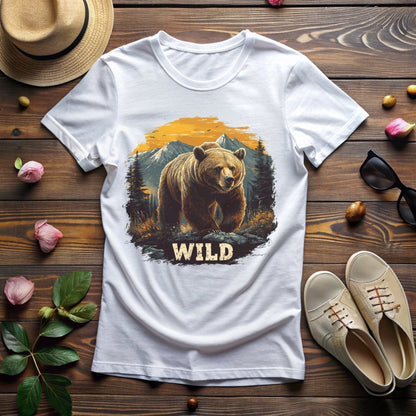 Wild Bear Adventure Mountain Scene T-Shirt